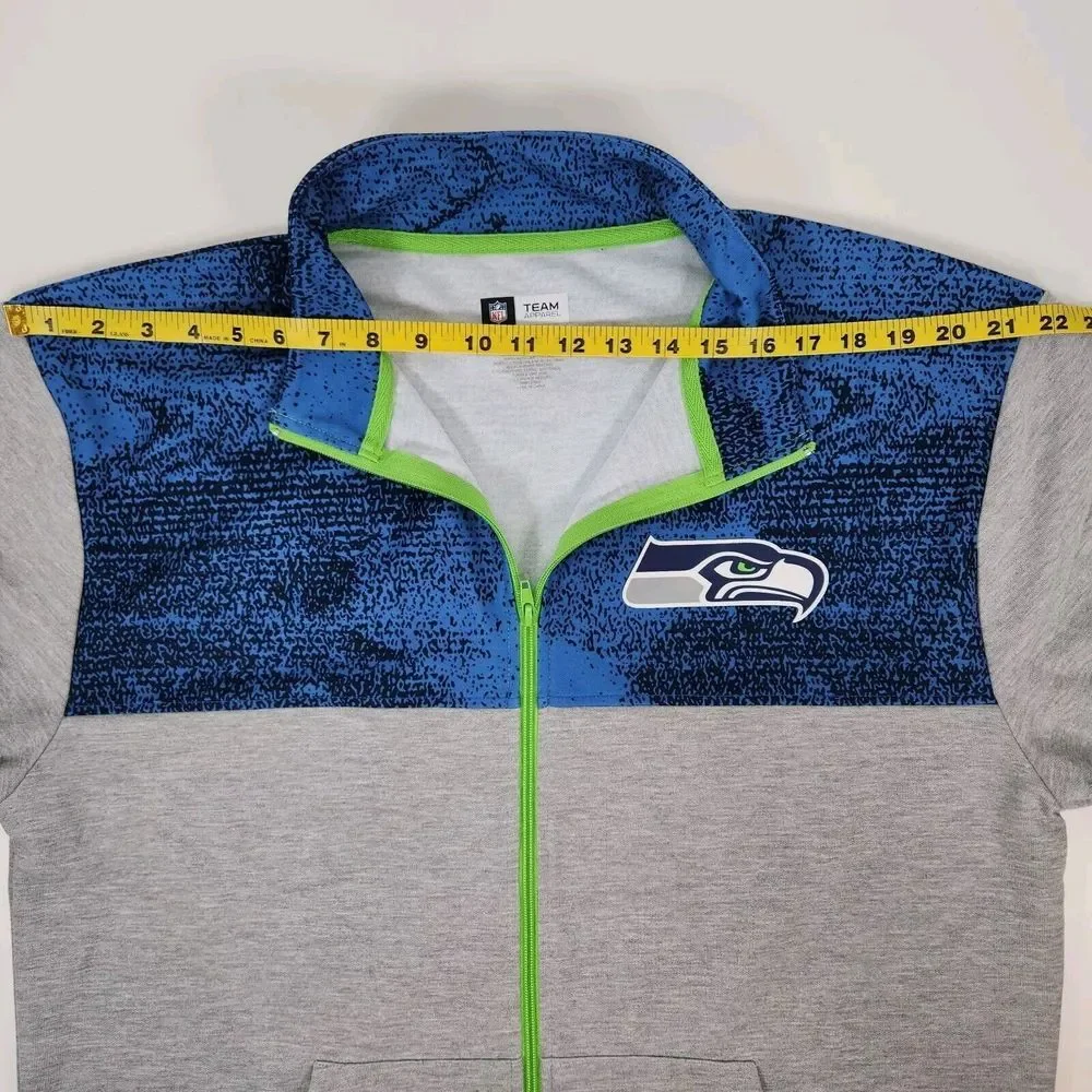 NFL‎ Team Aperral Seattle Seahawks Mens L Zip Up Sweatshirt Football